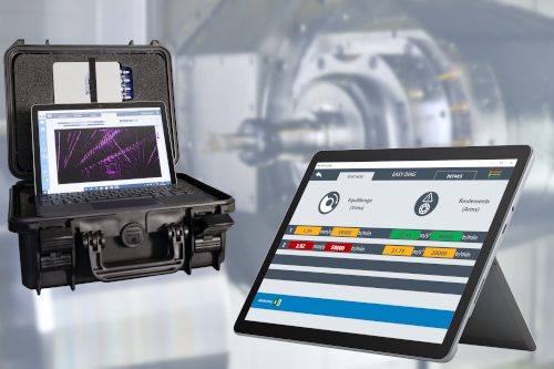 vibratory diagnosis of spindles, evaluation of balancing, wear of bearings